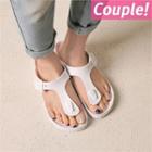 Couple T-strap Slide Sandals