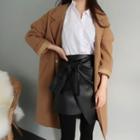 Drop-shoulder Zipped-side Coat