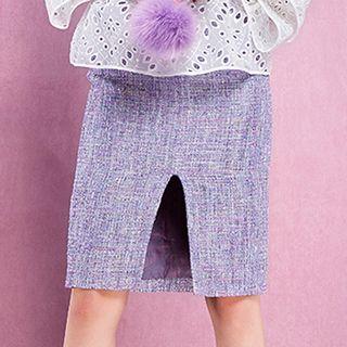 Slit-front Pencil-cut Skirt