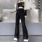 High-waist Lace Panel Boot-cut Pants
