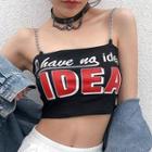 Chain Strap Lettering Cropped Camisole Top