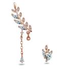 925 Sterling Silver Rhinestone Non-matching Earrings