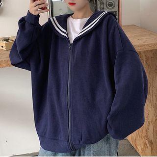 Sailor Collar Zip-up Jacket
