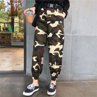 Cropped Camouflage Pants As Shown In Figure - One Size