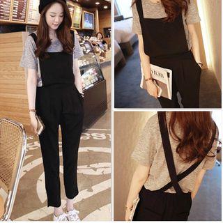 Cross Strap Pinafore Jumpsuit