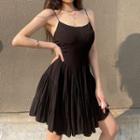 Spaghettis Strap Asymmetrical A-line Dress