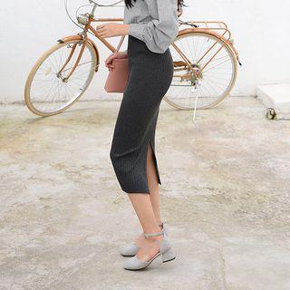 Slit-back Midi Pencil Skirt