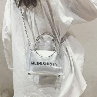 Set: Transparent Handbag + Lettering Pouch