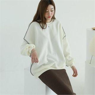 Overlock-stitch Oversize Sweatshirt
