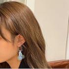 Acrylic Bead Dangle Earring 1 Pair - Acrylic Bead Dangle Earring - Blue & Yellow - One Size