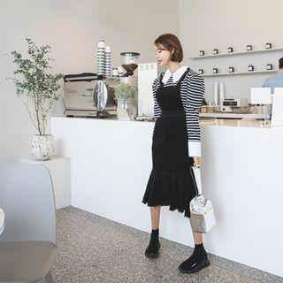 Corduroy Midi Mermaid Overall Dress