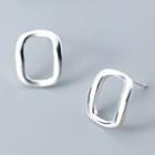 925 Sterling Silver Square Hoop Earring 1 Pair - S925 Silver - One Size