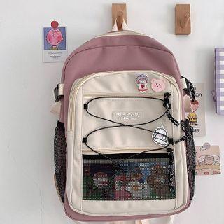 Drawstring Paneled Backpack