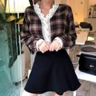 Inset Shorts Flared Wrap Miniskirt