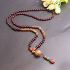 Wooden Bead Pendant Necklace As Shown In Figure - One Size