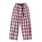 Belted Wide Leg Check Pants