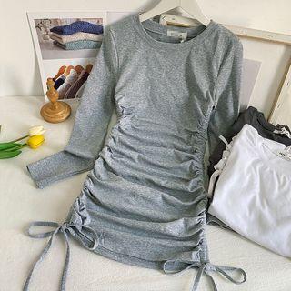 Drawstring-side Slim-fit Mini Dress