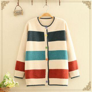 Round-neck Single-breasted Knitted Cardigan