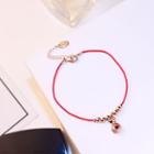 Alloy Coin Red String Bracelet Gold - One Size