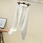 Rhinestone Trim Knit Harem Pants