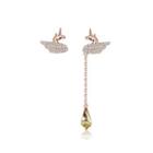 Popular Plated Rose Gold Unicorn Asymmetric Earrings With Yellow Austrian Element Crystal Rose Gold - One Size