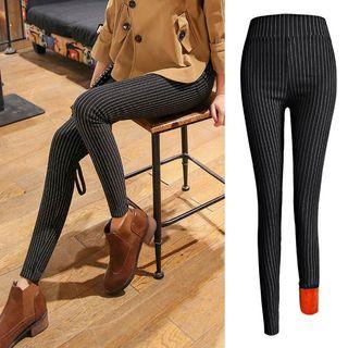 Fleece-lined Pattern Skinny Pants