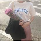 Elbow-sleeve Printed T-shirt / Midi Skirt