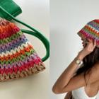 Rainbow Weave Bucket Hat Orange - One Size