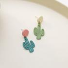 Alloy Cactus Dangle Earring 1 Pair - As Shown In Figure - One Size
