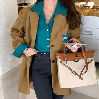 Plain Long-sleeve Shirt / Long-sleeve Blazer