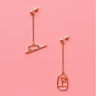 Asymmetrical Drop Earring / Clip-on Earring