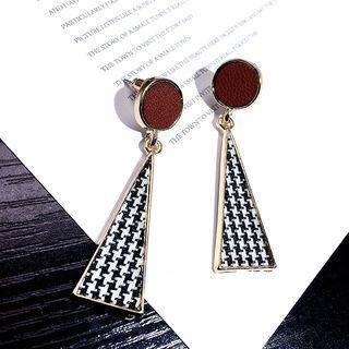 Houndstooth Triangle Dangle Earring 1 Pair - As Shown In Figure - One Size