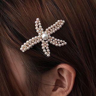 Faux Pearl Starfish Hair Clip As Shown In Figure - One Size
