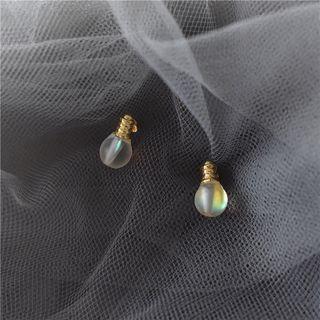 Light Blub Alloy Earring 1 Pair - Hologram & Gold - One Size