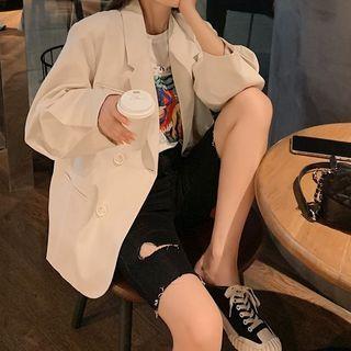 Single-breasted Oversize Puff-sleeve Blazer