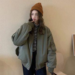 Reversible Zip Padded Jacket As Shown In Figure - One Size