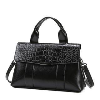 Croc Grain Messenger Bag