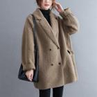 Fleece Buttoned Medium Coat
