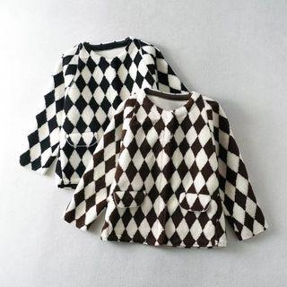 Argyle Fleece Button Jacket