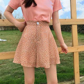 Dotted High-waist Chiffon A-line Skort