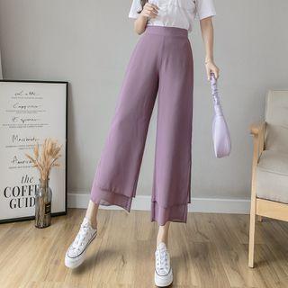 Chiffon Layered Wide Leg Pants