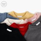 Round-neck Colored Wool Blend Knit Top