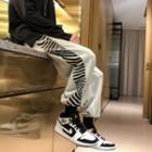 High-waist Zebra Pattern Sweatpants