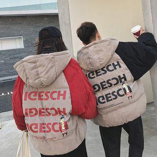 Couple Matching Printed Zip-up Hooded Coat
