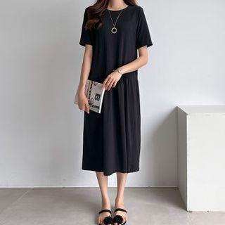Smocked Panel Dress Black - One Size