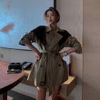 Double-breasted Paneled Shirtdress As Shown In Figure - One Size