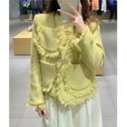 Frayed Tweed Jacket Yellow - One Size