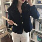 Button Blazer Navy Blue - One Size