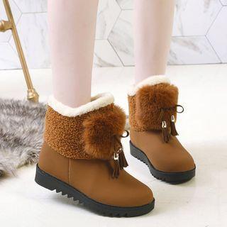 Furry Panel Bobble Short Boots