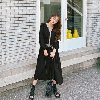 Tasseled Pattern-trim Long Dress